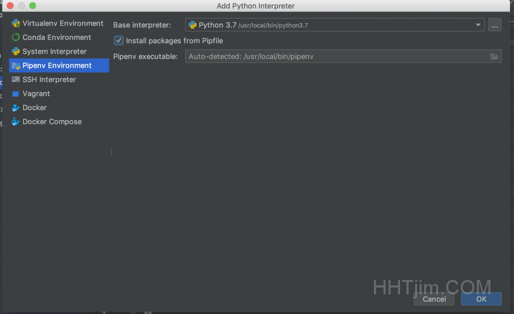 pycharm+pipenv虚拟环境作开发和依赖管理 - Python - pipenv - pycharm - HHTjim'S 部落格